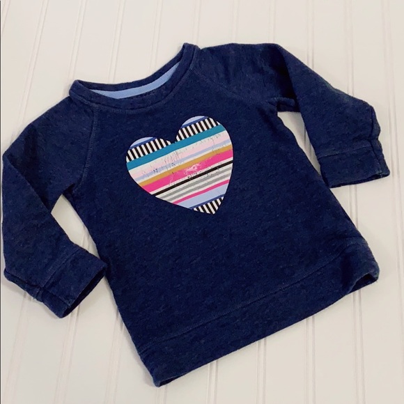 Toddler Girl Heart Logo Sweatshirt Navy Blue - Picture 1 of 2